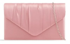 Women Satin Pleated Clutch Bag