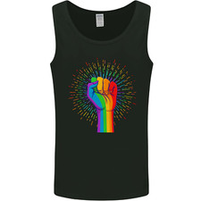 LGBT Fist Gay Pride Day Awareness Mens Vest Tank Top