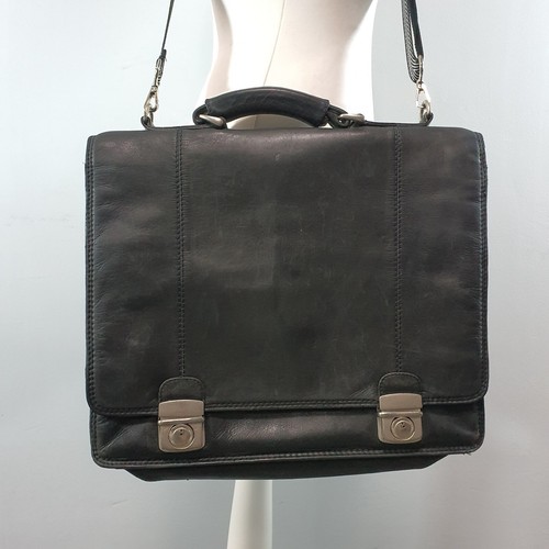 Black leather briefcase - m&s,