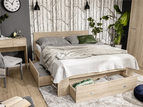 Double storage bed drawers - storage,