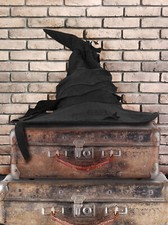 BLACK WIZARD WITCH HAT HALLOWEEN FANCY DRESS SORTING BOOK CHARACTER ACCESSORY