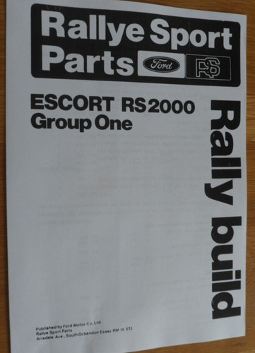 Escort rs2000 mk2 group - group, one
