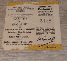 TICKET STUB-WALES V ENGLAND-