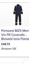 Portwest BIZ5 Hi Vis FR Coveralls - Bizweld Flame Resistant Fireproof  Overalls