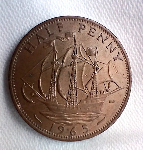 Rare 1965 half penny coin - rare,