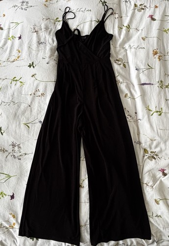 Topshop black jumpsuit size - black,