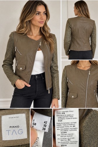 Pinko tag lamb leather jacket - tag,