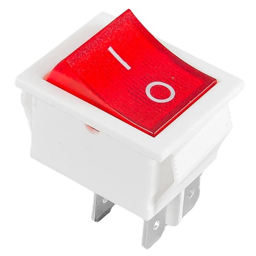 Red rocker switch dpst - rocker, on/off