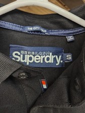 Job Lot Superdry The City Long Sleeve Cotton Pique Polo Shirt - Black Small
