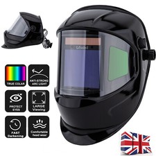 180° Large View Welding Mask Solar True Colour Auto Darkening Welders Helmet UK