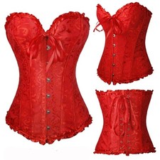 Women Sexy Burlesque Basques Party Corsets Floral Bustier Suspender Lingerie Hot