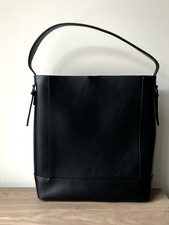 Mango Black Leather Bucket Bag