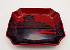 ROYAL DOULTON FLAMBE COUNTRYSIDE SCENE TRINKET DISH - SIGNED NOKE