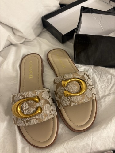 Coach beige gold sandals - , size