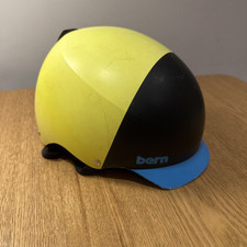 Bern Ski/Snowboard Helmet - Yellow/Black with Blue Visor - Large