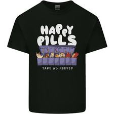 Cats Happy Pills Antidepressant Mens Light Cotton T-Shirt