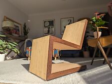 Unusual Zig Zag Iso-Lounge Style Cantilevered Chair