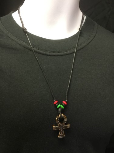 Ankh 4cm 3cm on leather - 4cm,