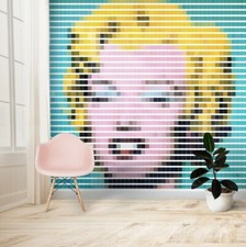 MARILYN MONROE Pixelated Wallpaper Mural 2.4m x 2.3m (Andy Warhol POP ART style)
