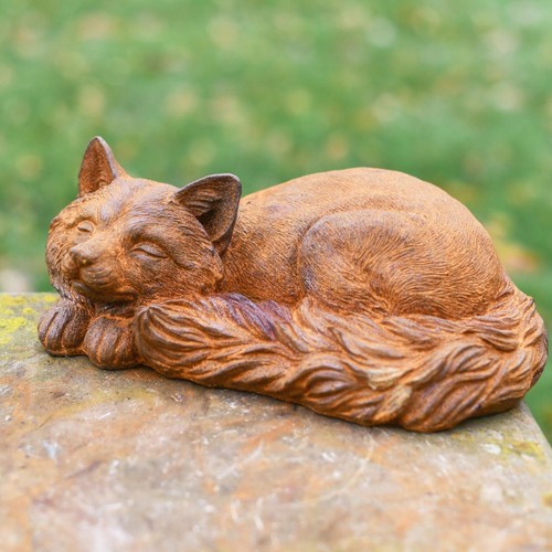 Rustic sleeping fox garden - sleeping,