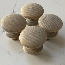 4x Wooden Drawer Knobs Diameter 50mm