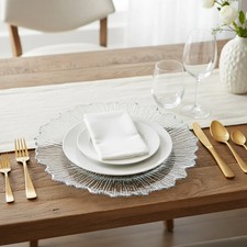 6Pcs Clear Floral Charger