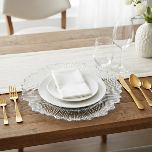 6pcs clear floral charger - 6pcs,
