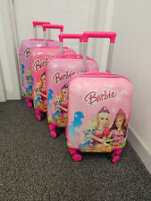 Barbie Kids Hard Shell Suticase Set Girls Travel Holiday Trolley Gift Plane Car