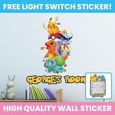 POKEMON WALL STICKER ANY NAME DECAL POKEMON DECOR KIDS BEDROOM DECORATION