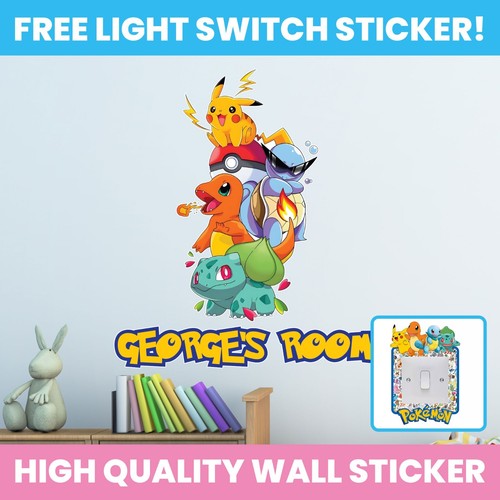 Pokemon wall sticker any name - wall,