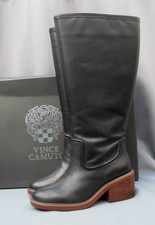 US Import Vince Camuto black knee high boots extra wide calf size 7.5 - 8 BNWT