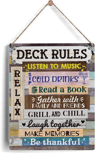 Deck rules sign - sign, rustic