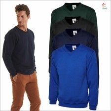 Uneek Premium V Neck Sweatshirt Casual Heavyweight V-Neck Mens Pullover Jumper