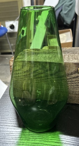 Green coloured vase - coloured,