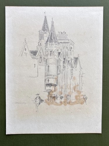 Antique pencil drawing gothic - pencil,