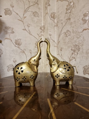 Pair brass elephant - pair,