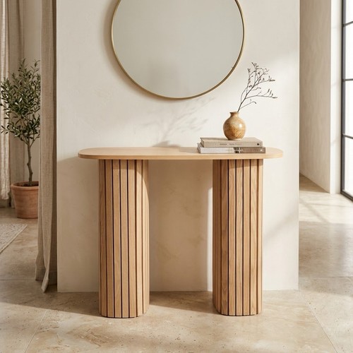 Console table slim 80cm - console, ribbed
