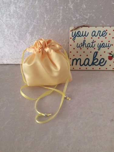 Lemon satin dolly bag bridal - lemon,