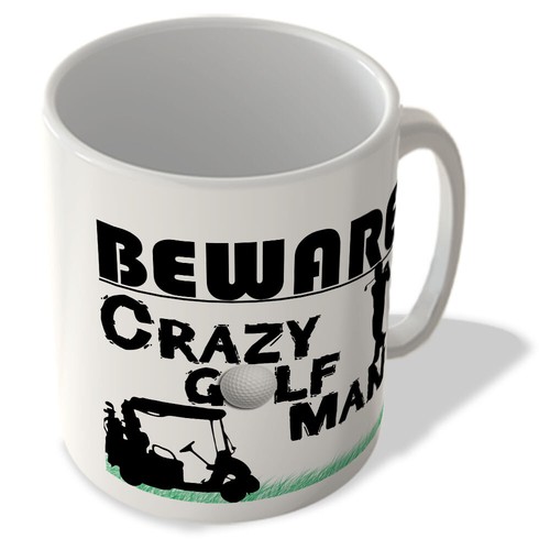 Crazy golf man - golf, mug
