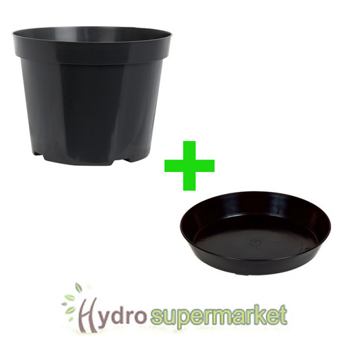 Round plastic black plant - plastic,