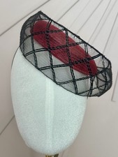 Red Pillbox Fascinator with