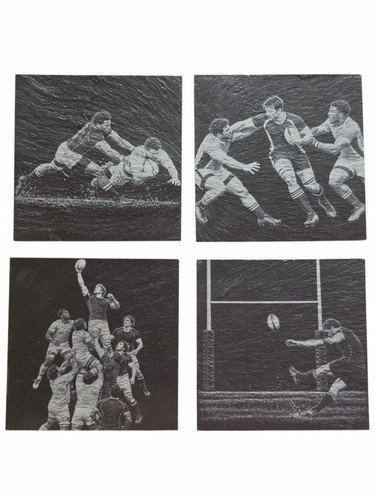Set laser engraved - engraved, rugby