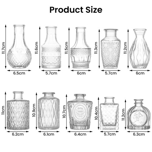 Set glass bud vase - set,