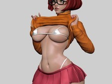 SEXY VELMA SCOOBY DOO Custom statue 1/4 EXCLUSIVE VERSION RARE + Sideshow Book