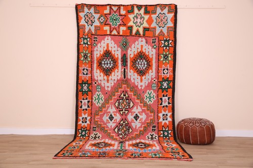 Red vintage moroccan - wool, rug