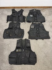 5x Black Utility Tac Vest Job Lot Police Security Equipment Patrol Vests
