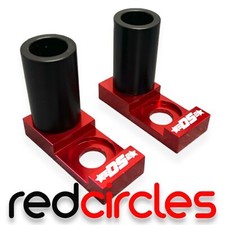 RED DEEP STATE SUPERMOTO PIT BIKE CHAIN ADJUSTERS WITH CRASH BOBBINS 140cc 190cc