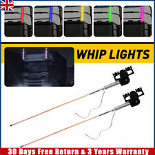2Pcs 1.8FT LED Whip Lights Antenna Flag Pole Quick Release Base for ATV UTV RGB