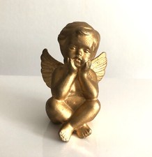 Vintage Old Gold Tone Sitting