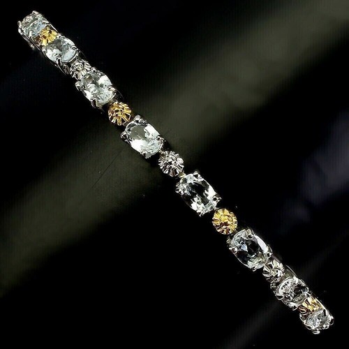 Silver bracelet aquamarine - silver,